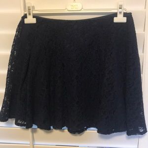 Lush Navy Blue Lace Skater Skirt